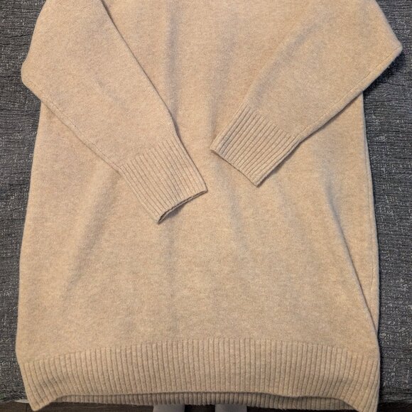 Uniqlo Cowl neck tan sweater dress - Picture 2 of 3